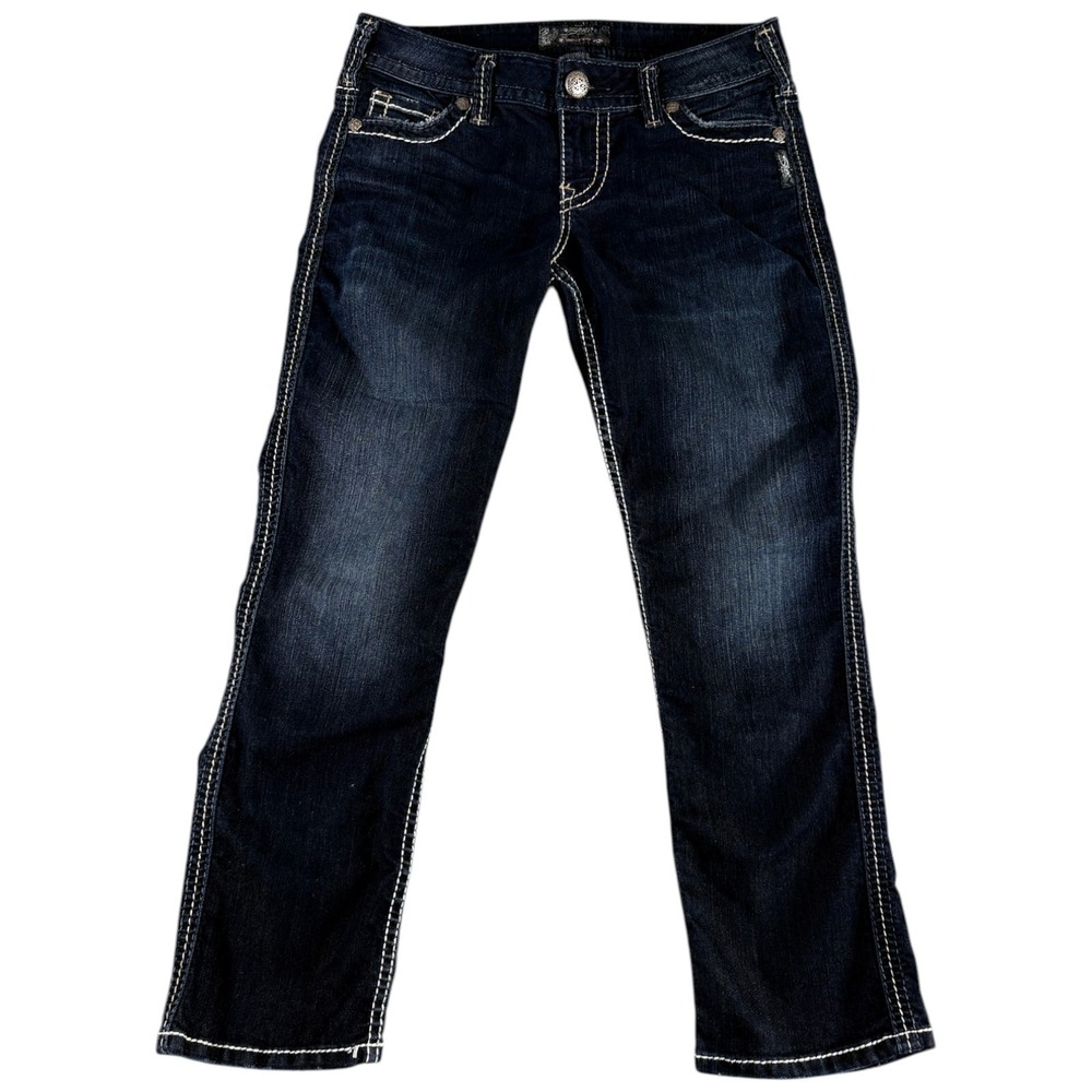 Silver Jeans Co. Frances Capri Jeans Womens W28 Blue Denim Premium Y2K Western